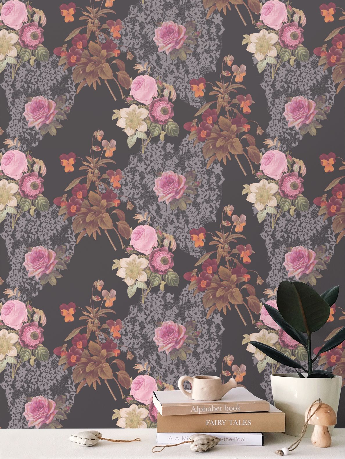 Lace + Rose Wallpaper