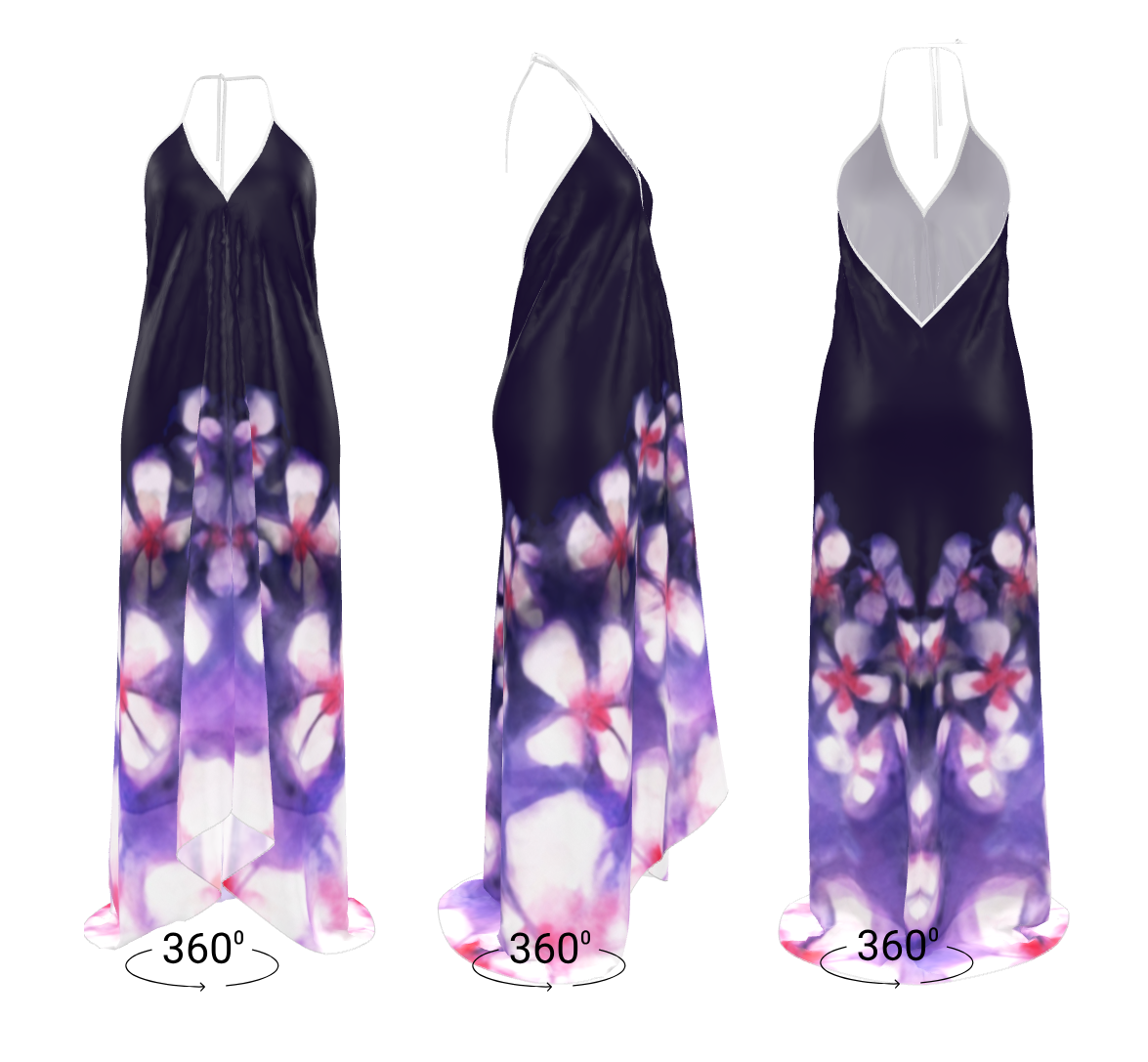 Silk Flower Power Evening Dress