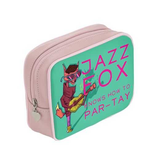 Jazz Fox Knows How to Par-tay Leather Make Up Bag / Pencil Case